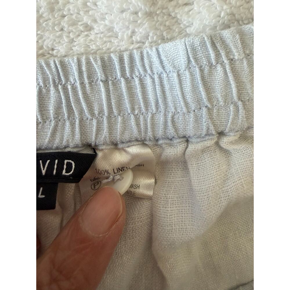 VIVID 100% Linen Double Layer Statement Cropped pant sea shell button Size-L - Picture 13 of 13